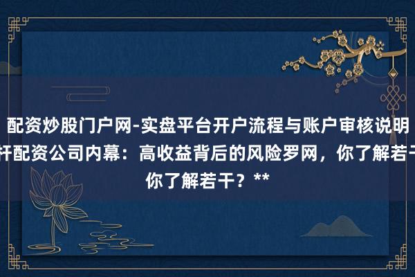 配资炒股门户网-实盘平台开户流程与账户审核说明 **杠杆配资公司内幕：高收益背后的风险罗网，你了解若干？**