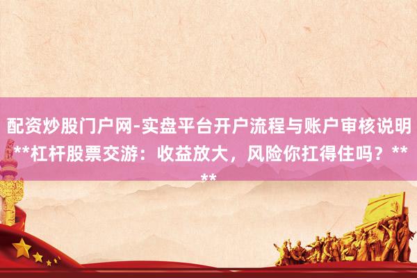 配资炒股门户网-实盘平台开户流程与账户审核说明 **杠杆股票交游：收益放大，风险你扛得住吗？**